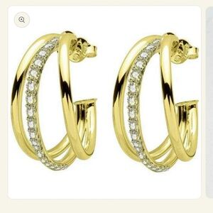 Sheila Fajl Triple Claire Hoops with CZs